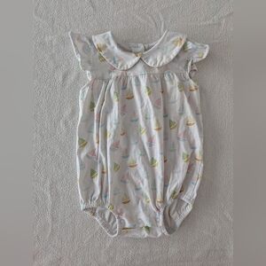 Kids White Ice Cream Print Pajama Romper